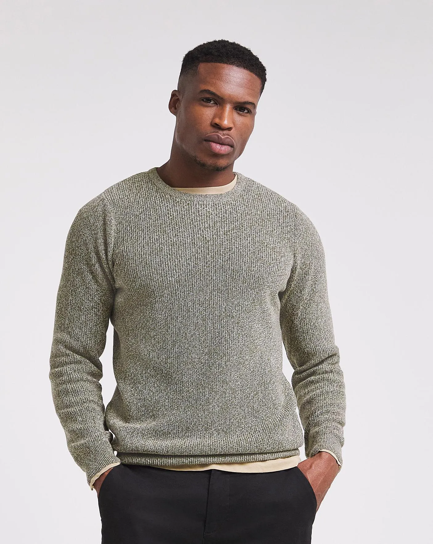 Twisted Yarn Crew Neck Sweater