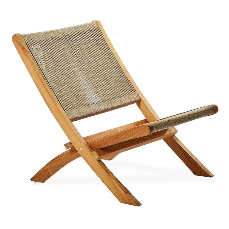 Folding Rope Lounge Chair in Teak