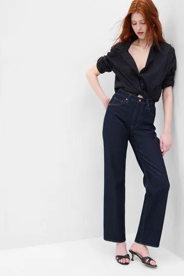 High Rise Organic Cotton 90s Loose Jeans with Washwell