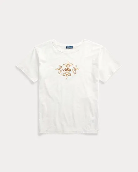 Embroidered Logo Jersey Crewneck Tee