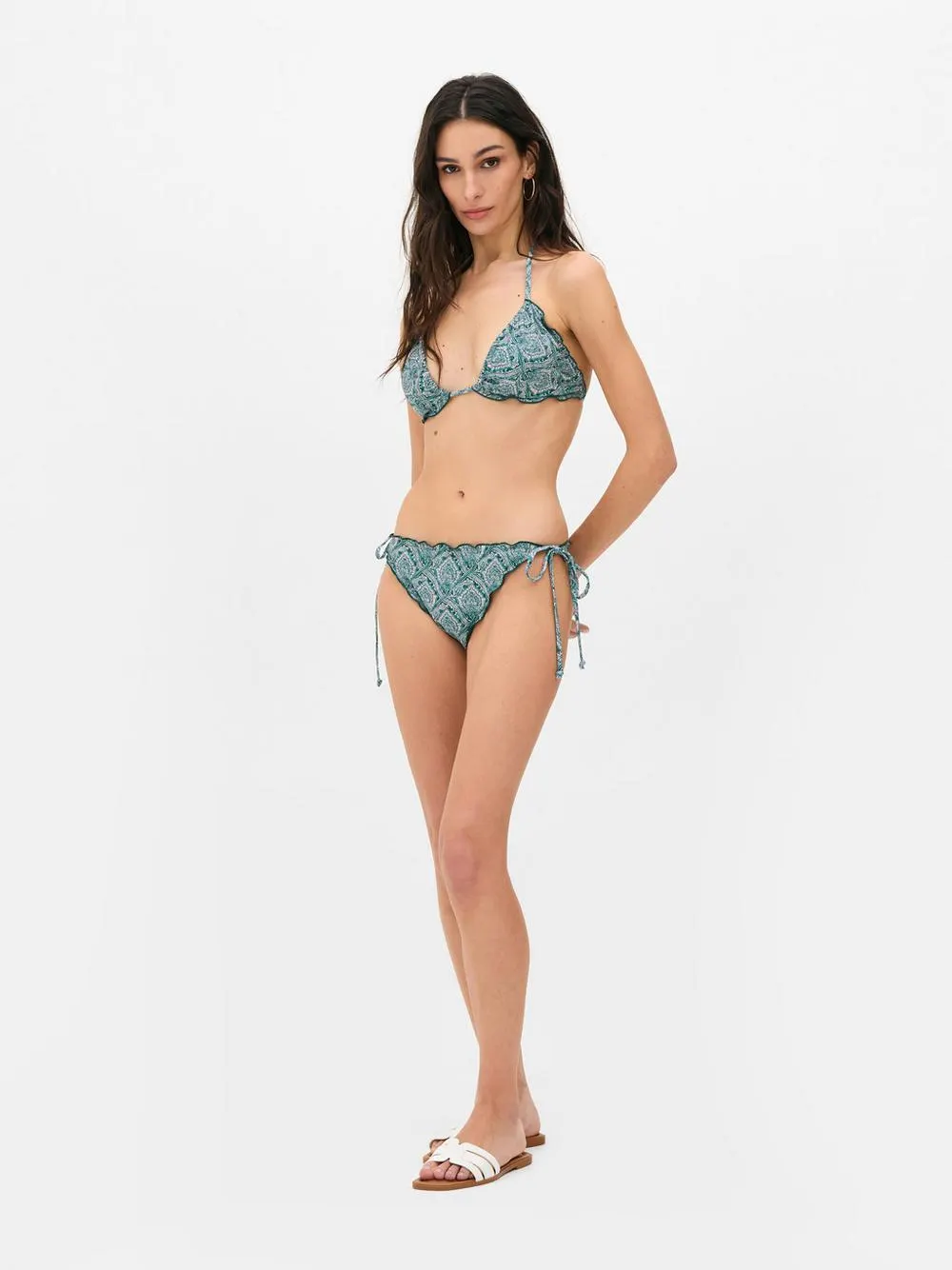 Boho Ruffle Tie Side Bikini Bottoms