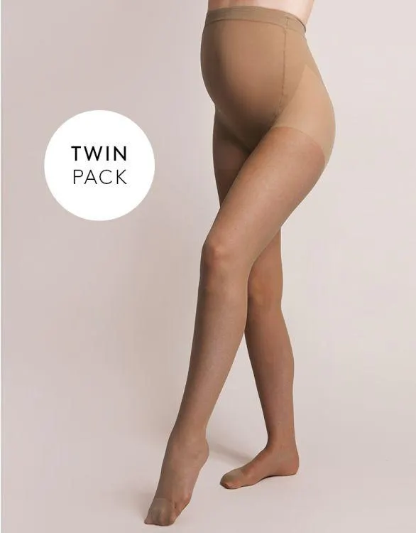 20 Denier Mocha Maternity Tights – 2 Pack
