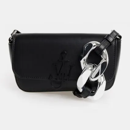 Black Chunky Chain Detail Shoulder Bag