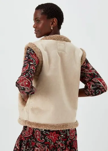 Beige Suede Gilet - Size 12