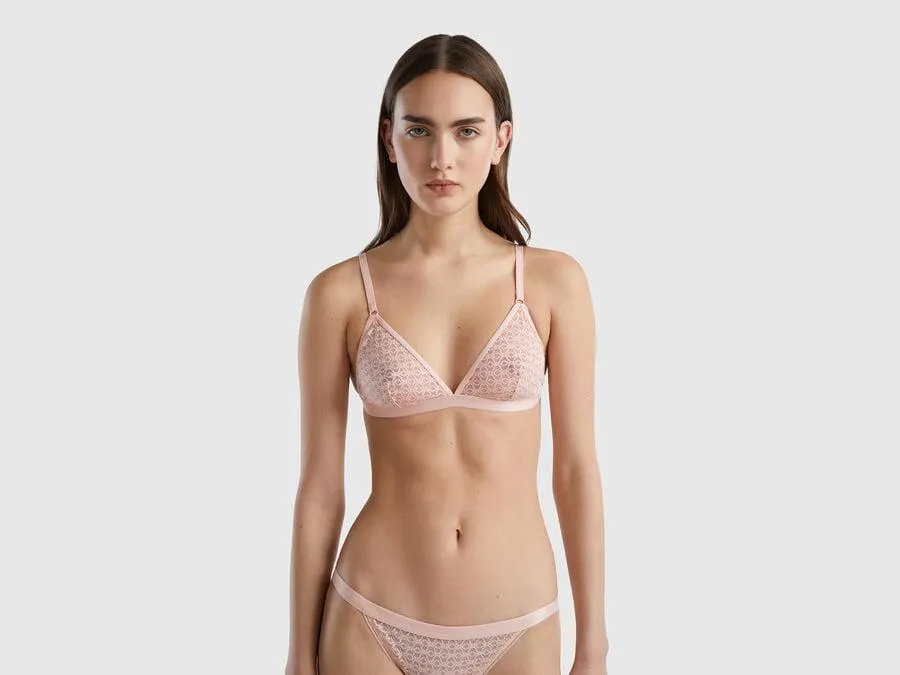 Monogram triangle bra