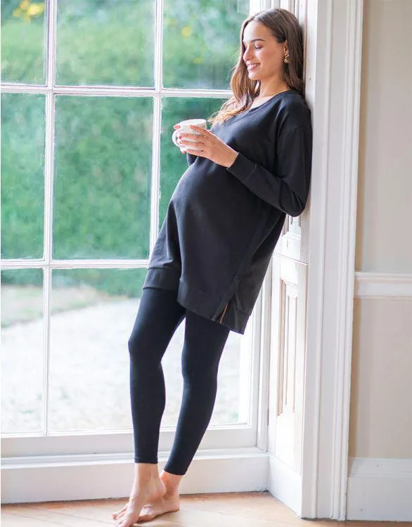 Black V Neck Maternity & Nursing Jumper