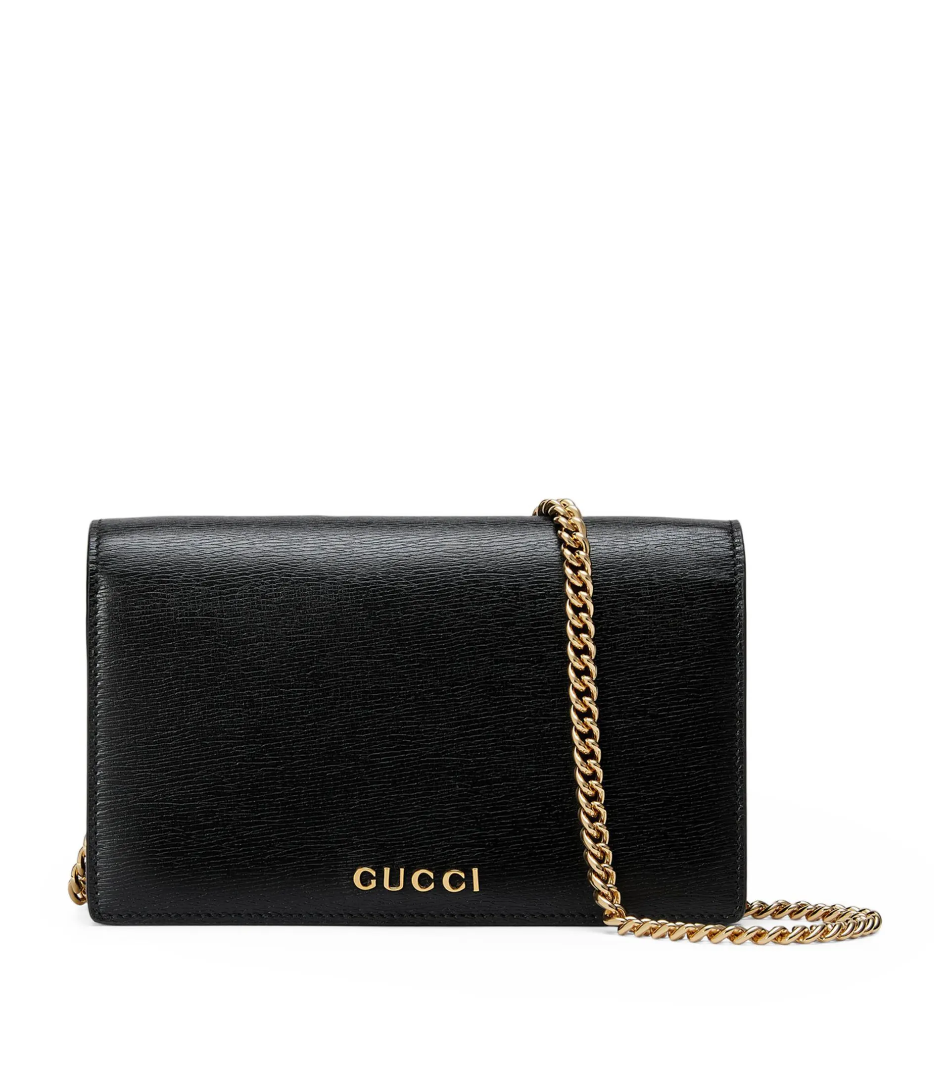 Leather Letter Script Chain Wallet