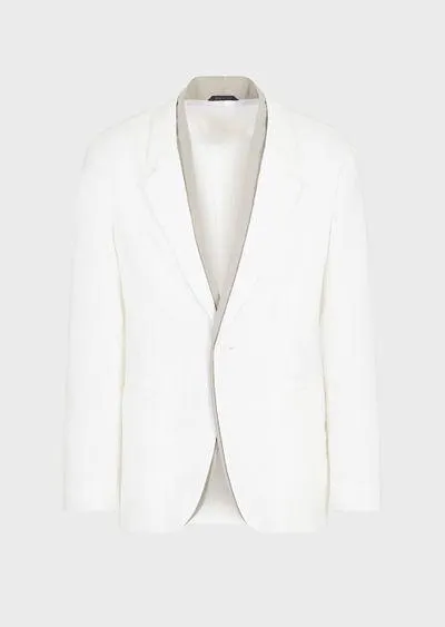 Single-breasted jacket in a silk-blend twill