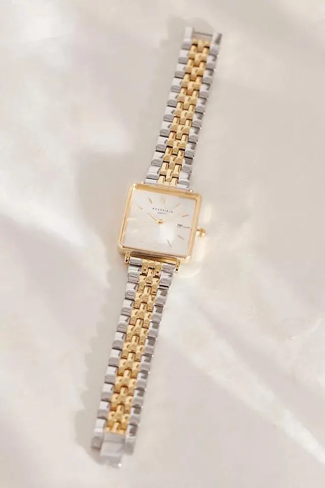 Rosefield Box Gold-Plated Stainless Steel Multi-Link Wrist Watch
