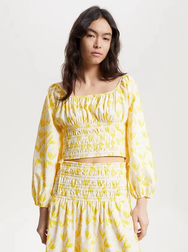 Tommy Hilfiger x Vacation Floral Print Scoop Neck Crop Top