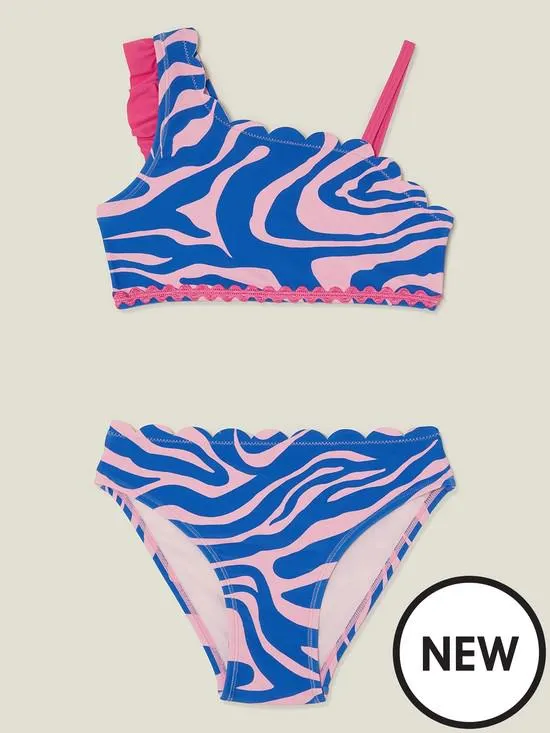 Accessorize Girls Animal Print Bikini - Blue