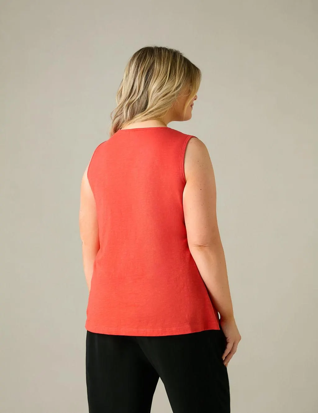 Pure Cotton Broderie V-Neck Vest Top