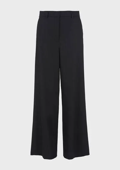 Stretch cashmere and wool-flannel flat-front trousers