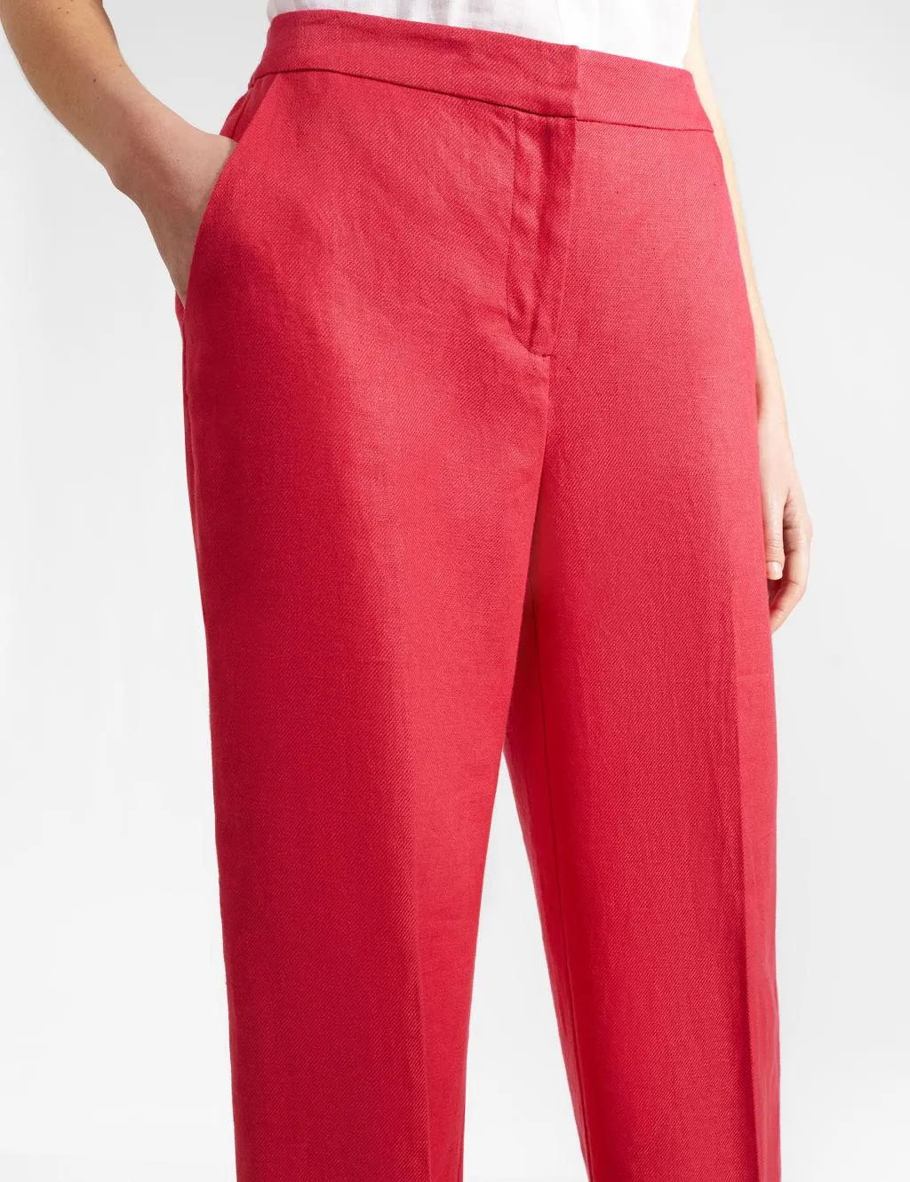 Pure Linen Ankle Grazer Trousers