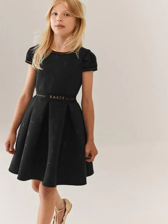 Baker By Ted Baker Girls Black Scuba Dress