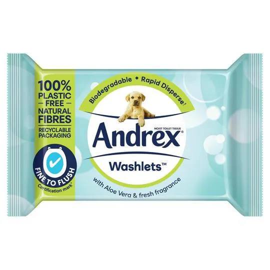 Andrex Aloe Vera Washlets Single Pack 36 Sheets