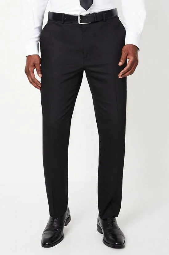 Black Herringbone Suit Trouser