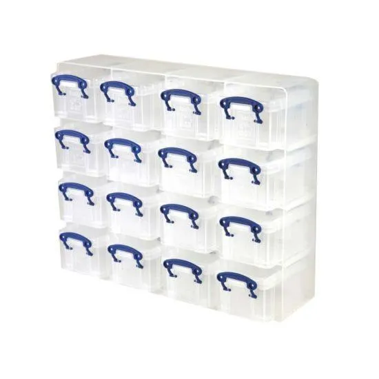 Really Useful Box Storage Organiser 0.3 Litre Pack of 16