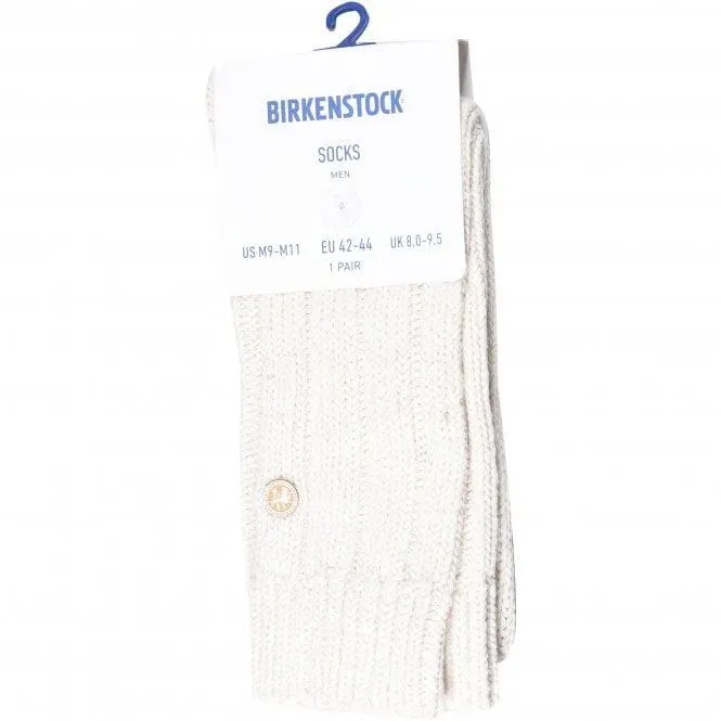 Birkenstock Cotton Twist Boot Socks, Off White Melange