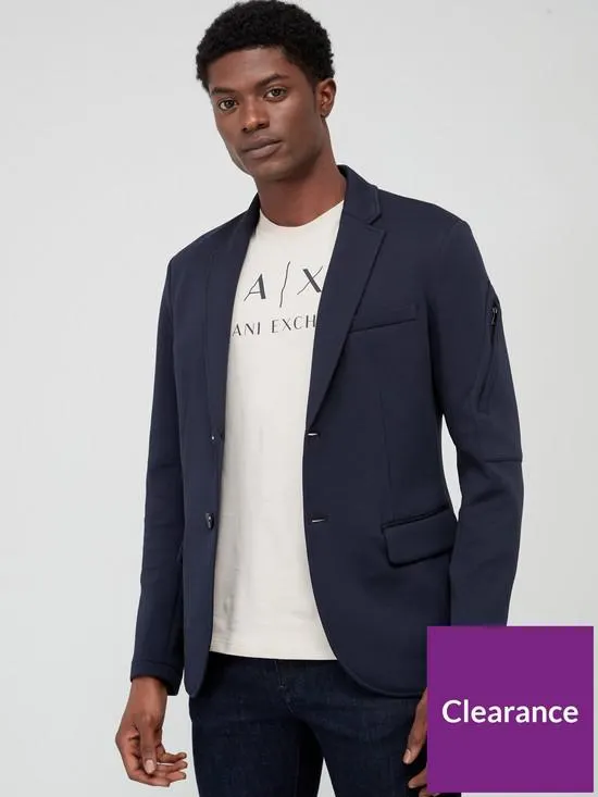 Armani Exchange Single Breasted Blazer - Navy