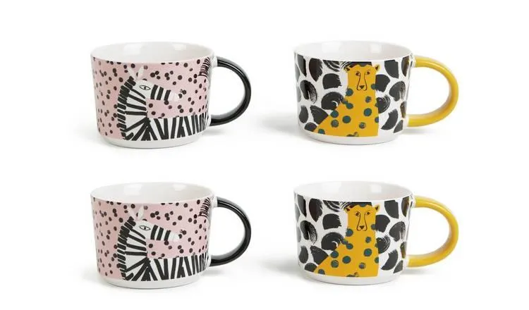 Habitat Global Set of 4 Decal Mug Set