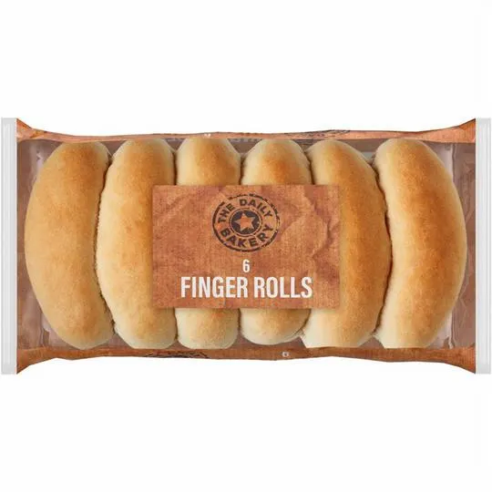The Daily Bakery 6 White Finger Rolls