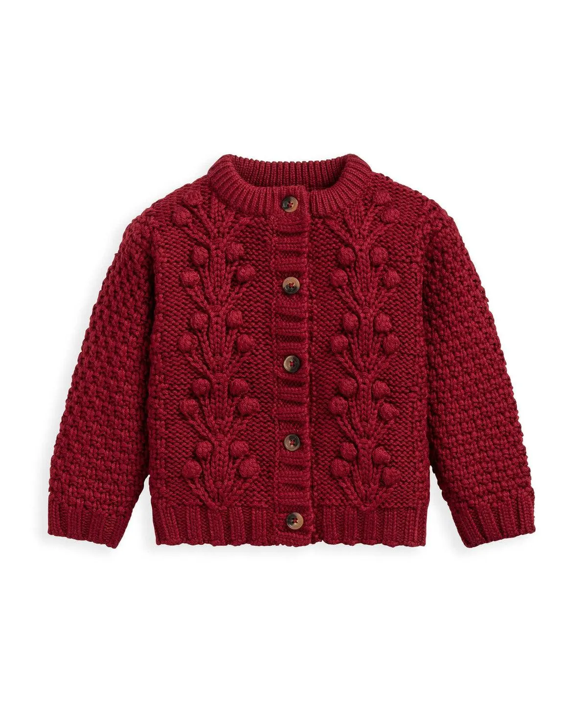 Berry Red Knitted Cardigan