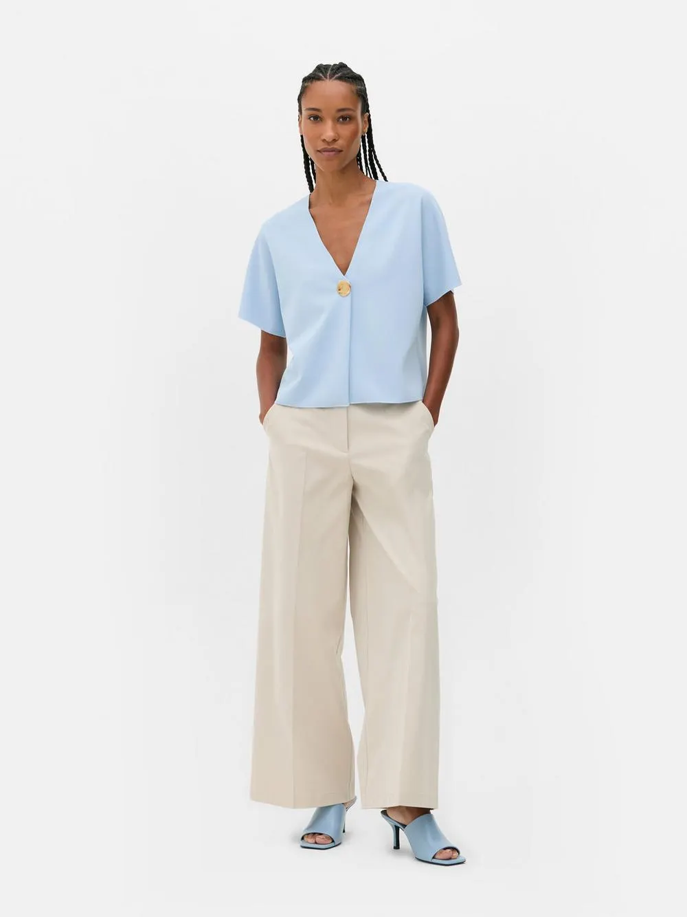 Crepe V-Neck Cardigan