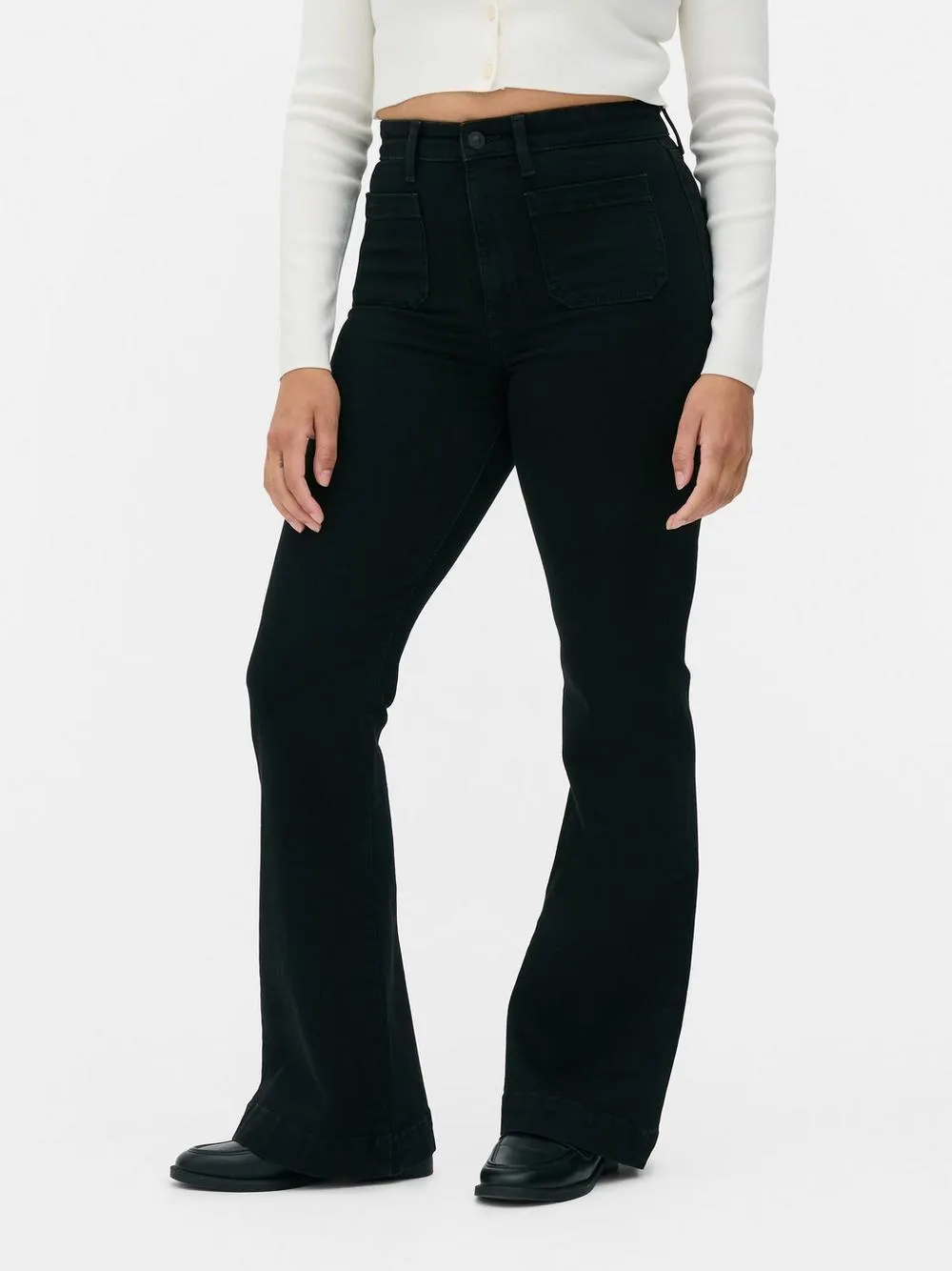 Patch Pocket Flare Jeans