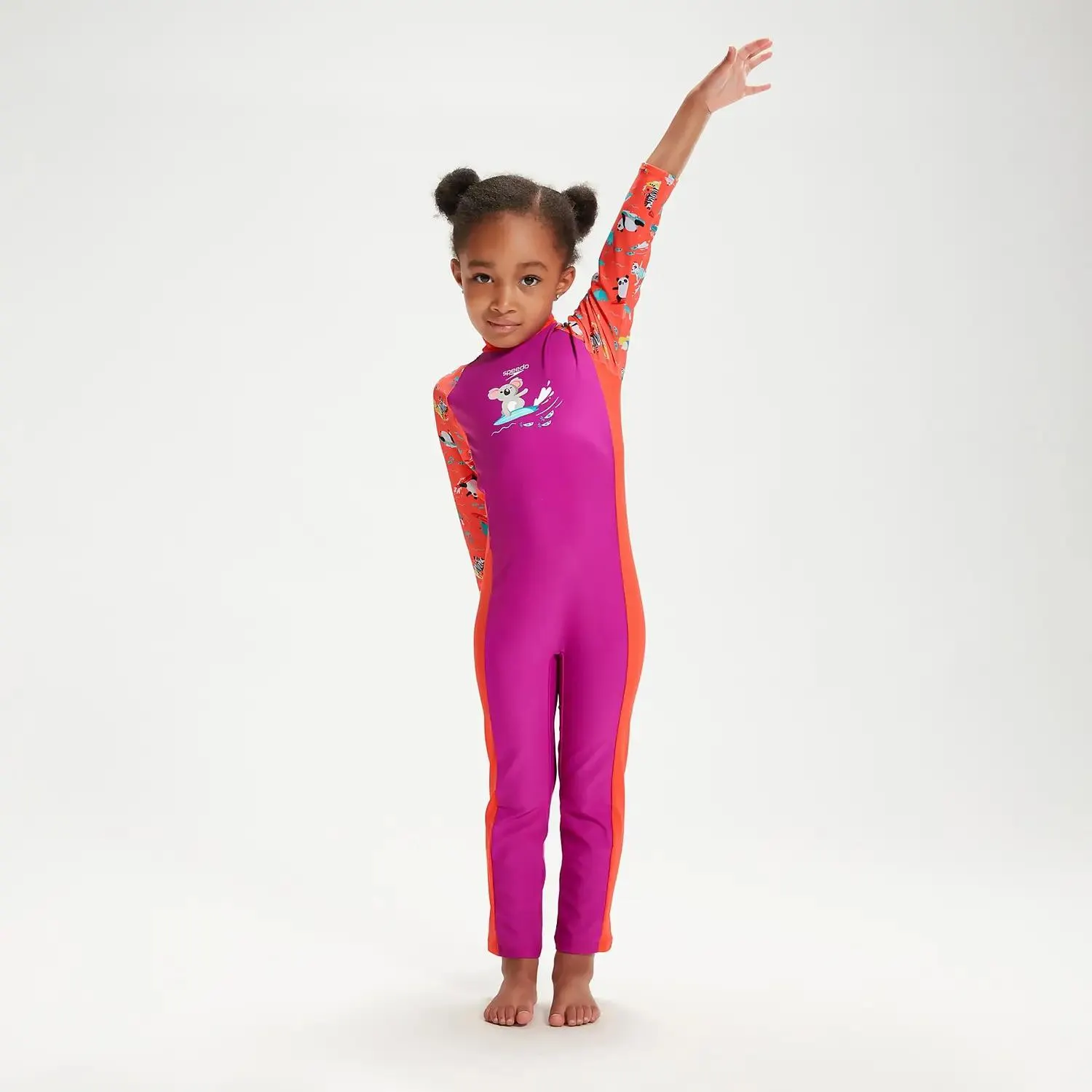 Infant Girl's Printed All-In-One Sun Suit Purple