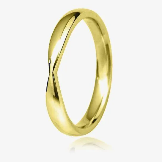 18ct Gold 2.5mm Ribbon Wedding Ring WS37(2.5) 18Y