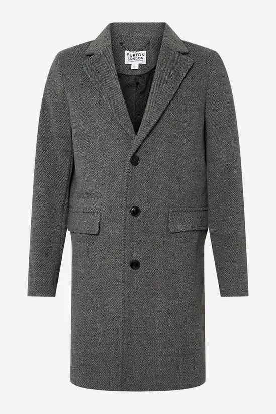 Wool Textured 3 Button Epsom Coat