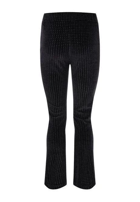 Older Girls Black Velvet Glitter Dot Trousers