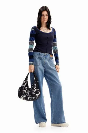 Striped long-sleeve T-shirt