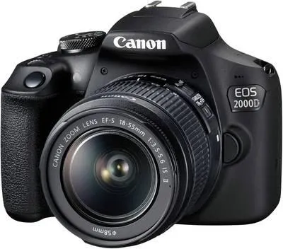 Canon EOS-2000D DSLR camera EF-S 18-55 mm IS II 24.1 MP Black Optical viewfinder, Built-in flash, Wi-Fi, Full HD Video,