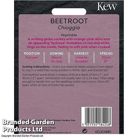 Beetroot 'Chioggia' - Kew Vegetable Seed Collection
