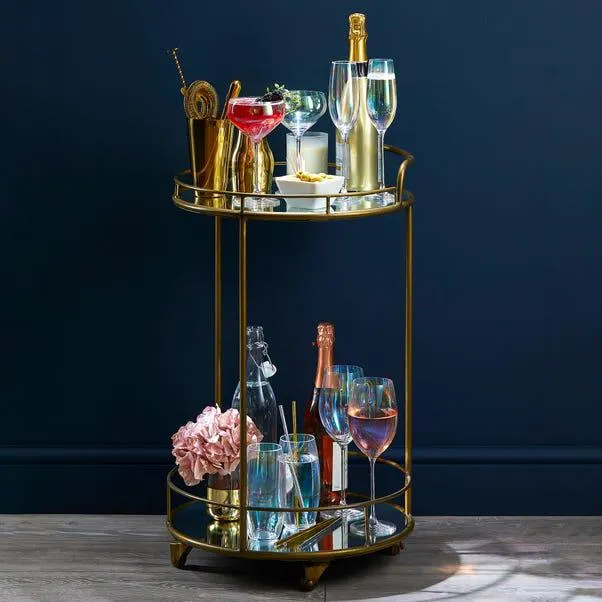 Pimlico Antique Brass Drinks Trolley