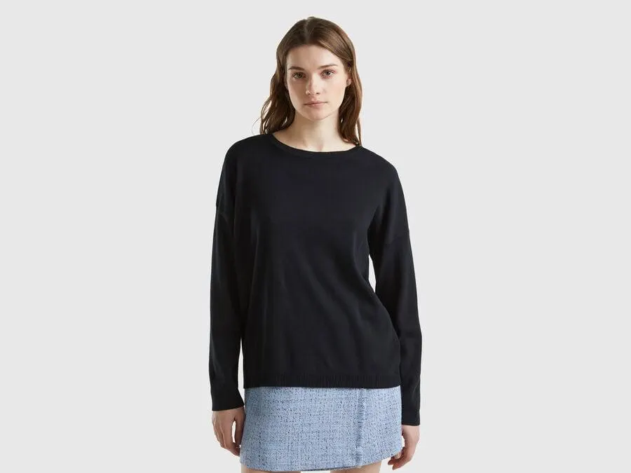 Pulli aus Baumwolle mit Rundhalsausschnitt