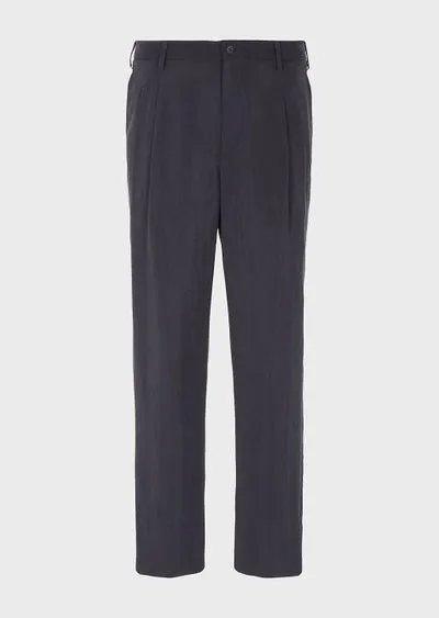 Two-dart trousers in silk-blend twill