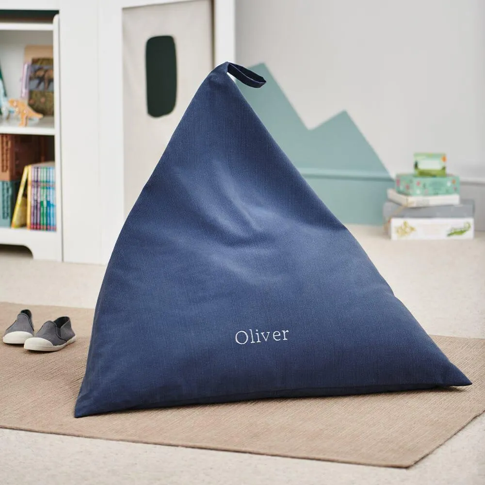 Personalised Plain Bean Bag, Midnight Blue