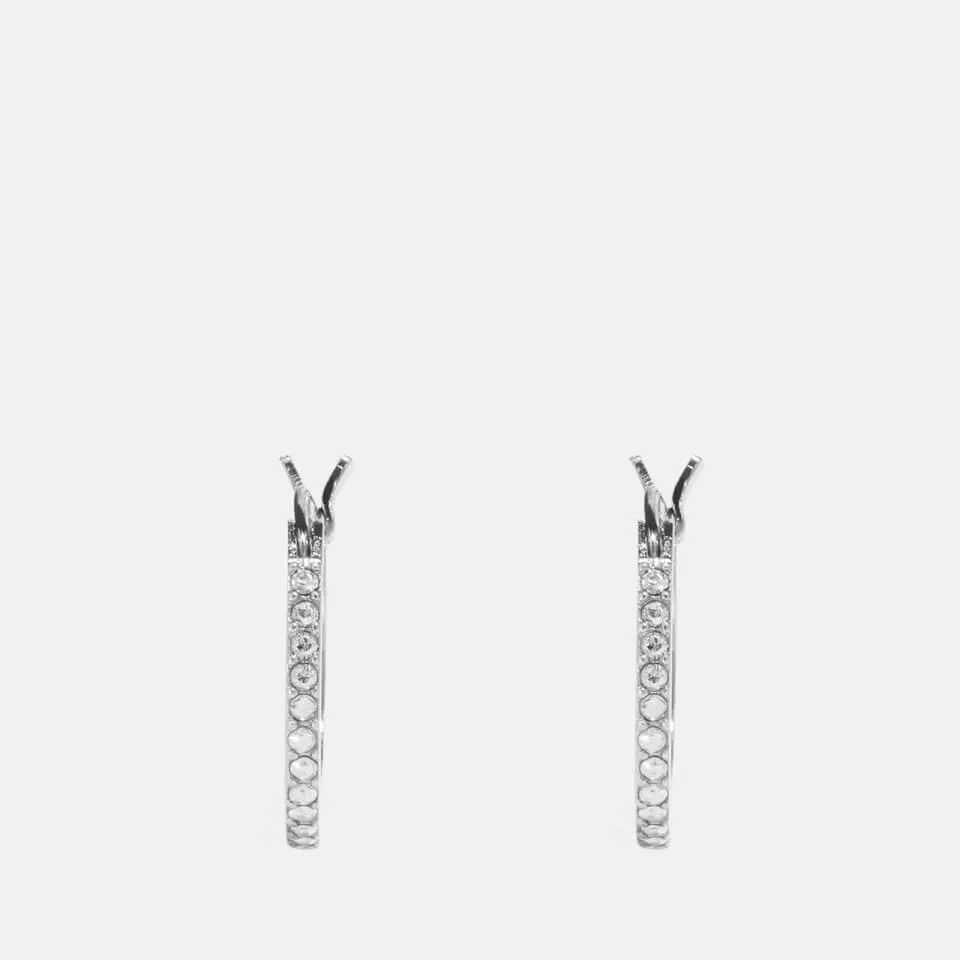 Coach Women's Pave Huggie Earrings - Sv/Clear