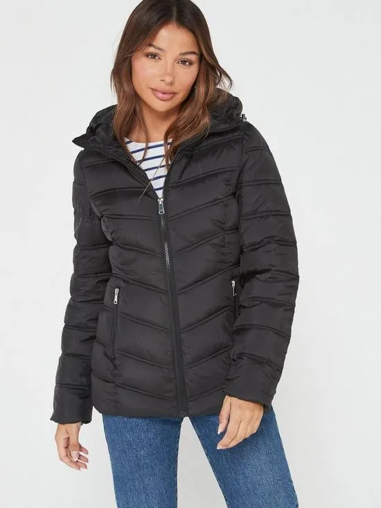 Short Jacket With Sorona Padding - Black