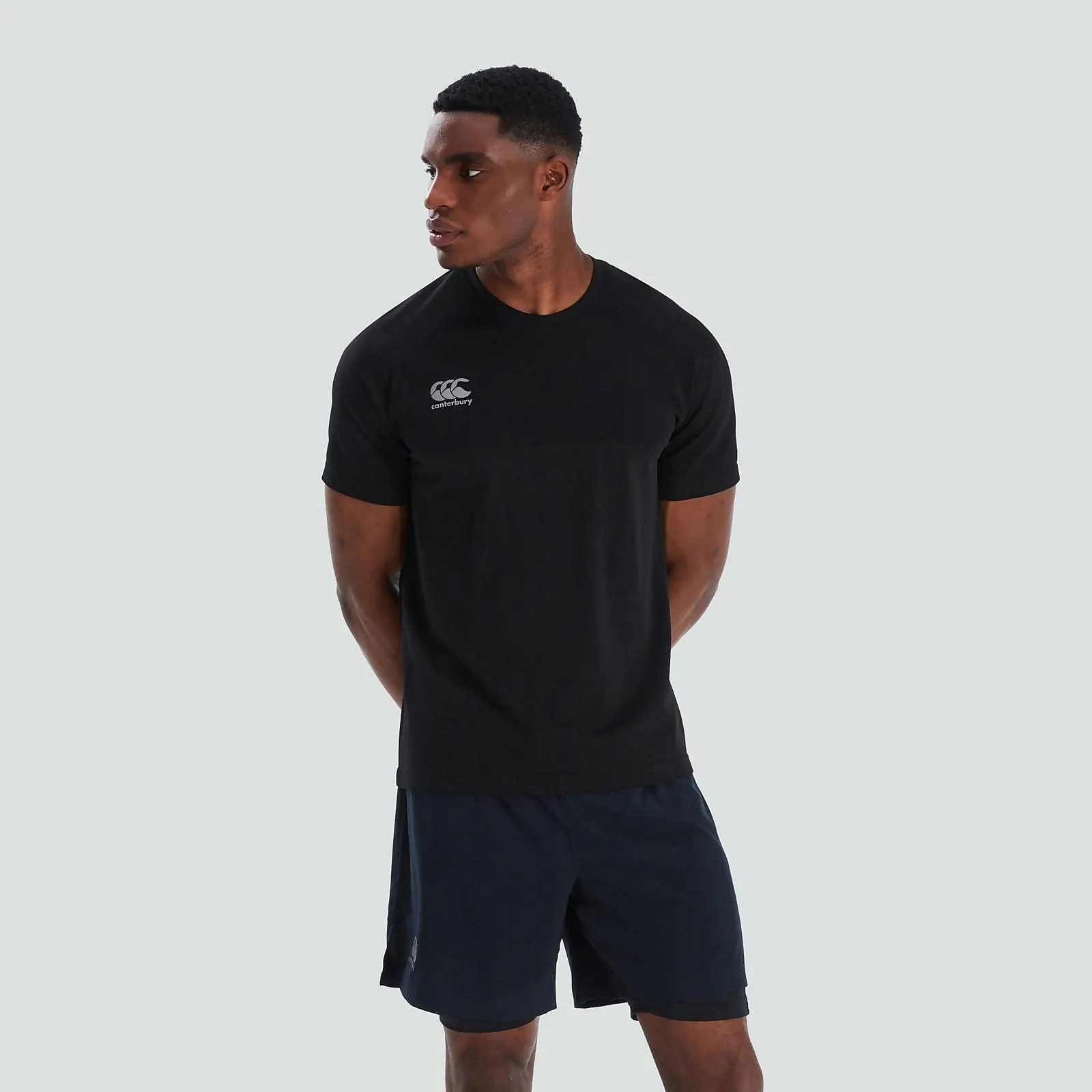 MENS SEAMLESS TEE BLACK/GREY