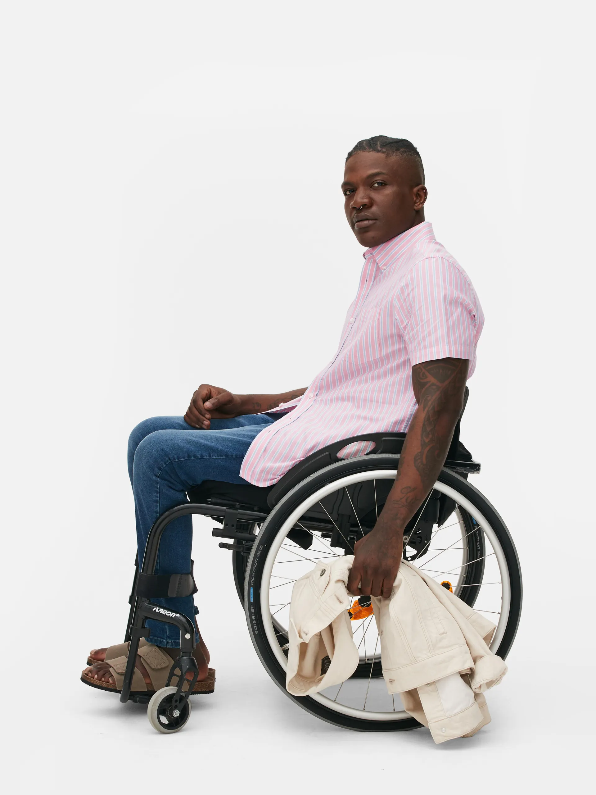 Chemise Oxford à manches courtes et à rayures