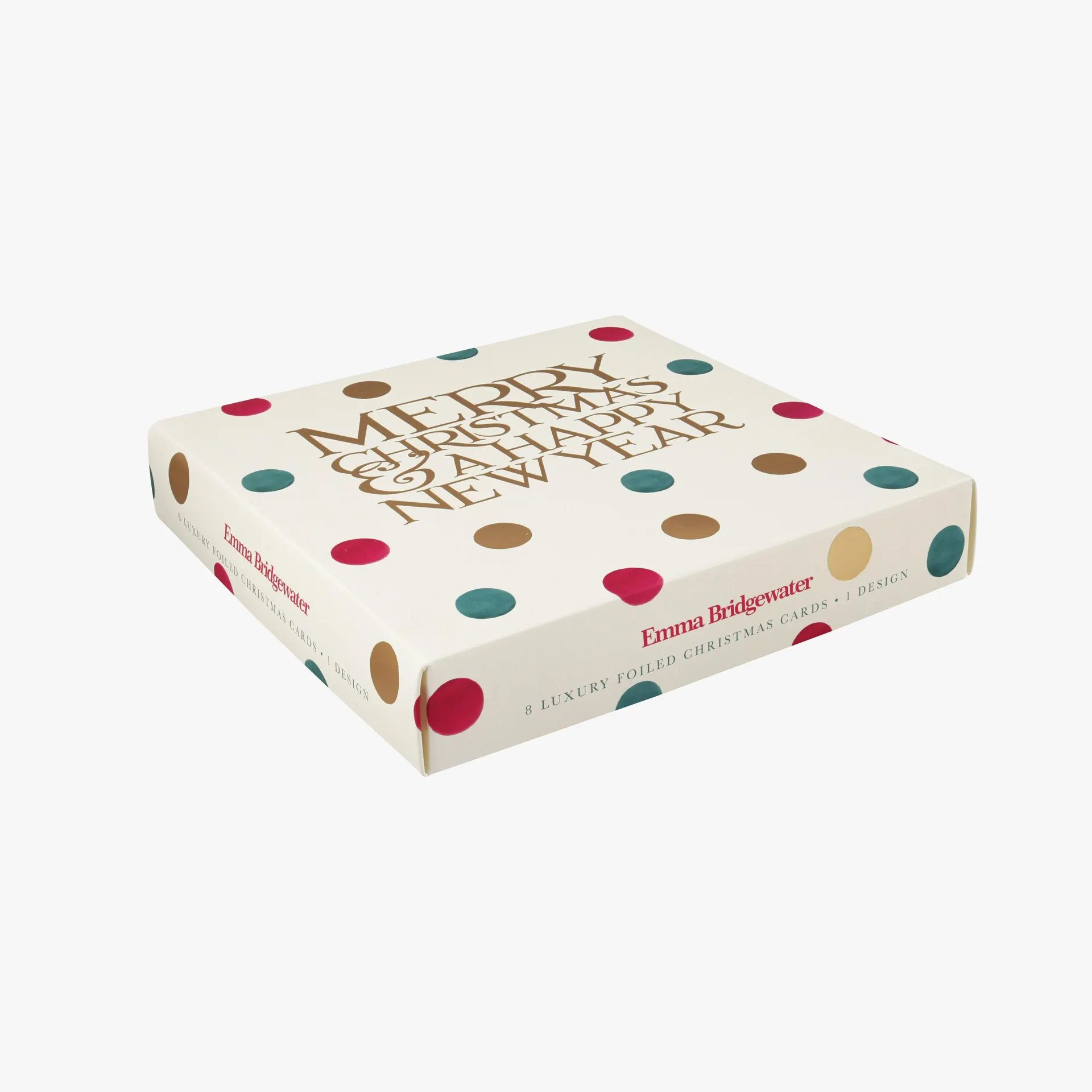 Festive Polka Dot Pack Of 8 Luxury Cards