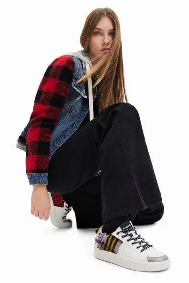 Tartan patchwork sneakers