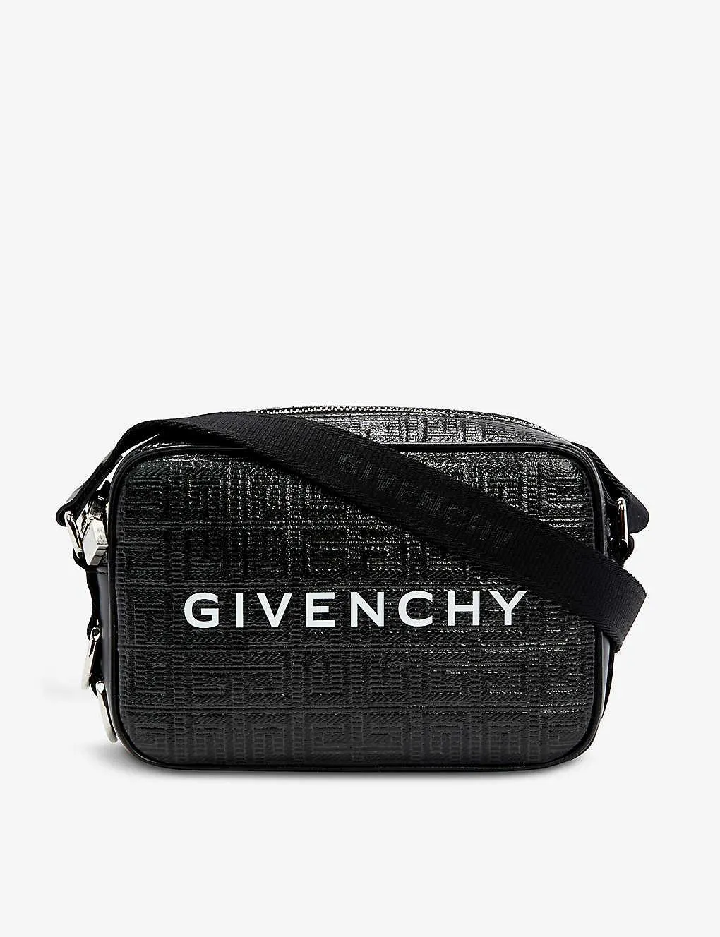 Logo-print faux-leather crossbody bag
