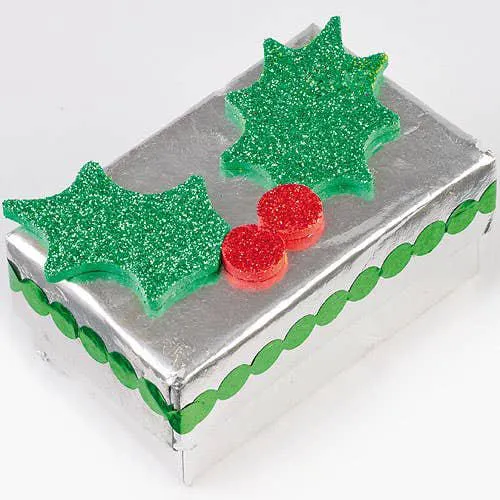 Holly & Berry Glitter Foam Stickers