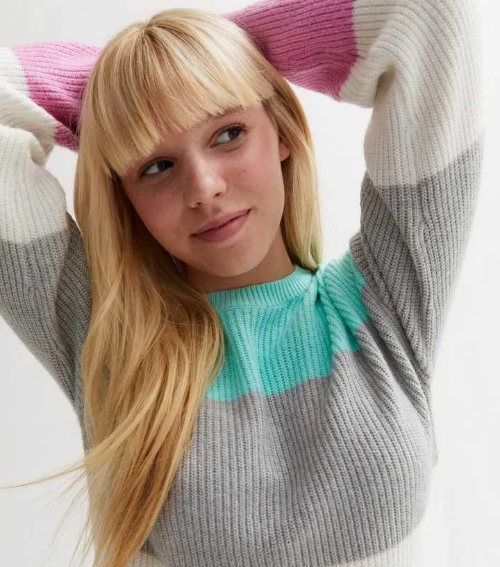 KIDS ONLY Multicoloured Stripe Knit Crew Neck Jumper