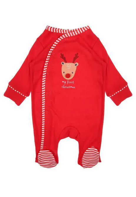 Baby Red Rudolph Christmas Sleepsuit
